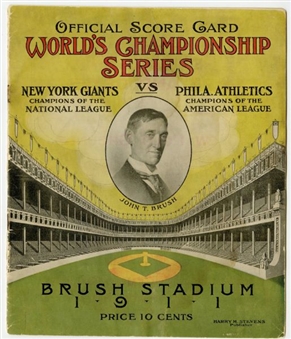 1911 World Series Program –Philadelphia Athletics at New York Giants –Frank Baker Homers off Christy Mathewson Game!